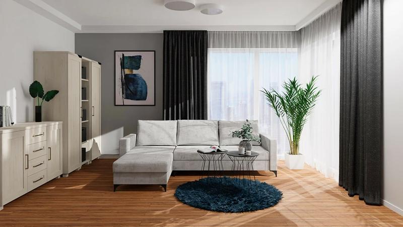 Aranżacja salonu z narożnikiem