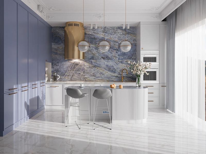 Biało-niebieska kuchnia – odkryj inspirujące aranżacje i praktyczne porady для twojego wnętrza