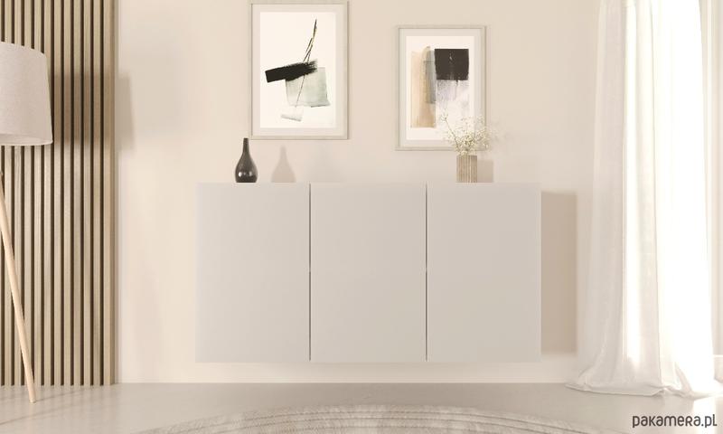 Aranżacja niewielkich wnętrz z komodą wiszącą