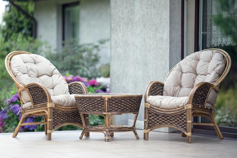 Aranżacja tarasu z rattanem