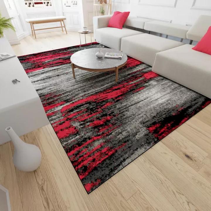 Czerwono-szary dywan