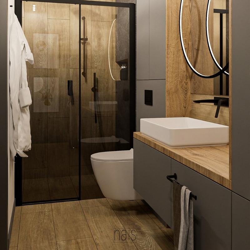 Kolory i lustra w małej łazience