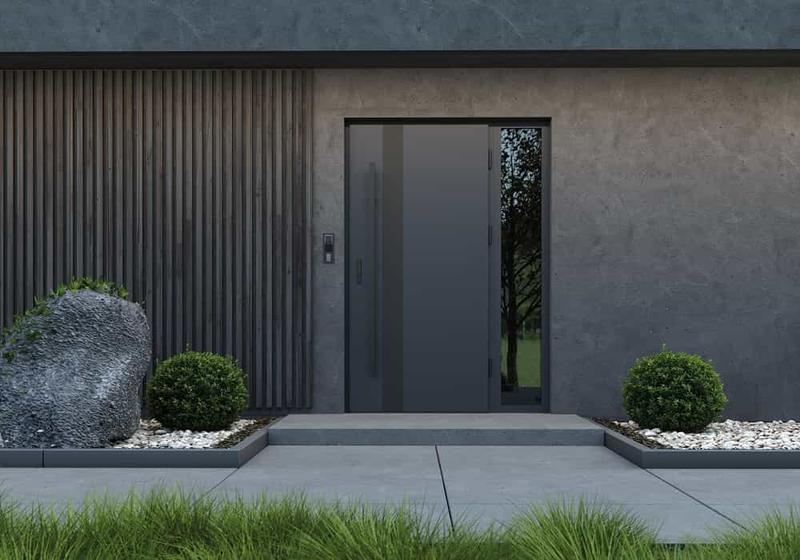 Drzwi antracytowe z dostawką