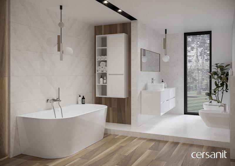 Łazienka w kształcie litery L