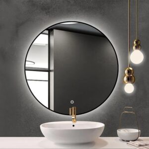 Okrągłe lustro w złotej ramie – jak dodać blasku Twojej łazience?